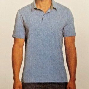 NWT GH Bass & Co Men's 3 Button Quick Dry Polo UPF 50 Blue Size L $60 CC279